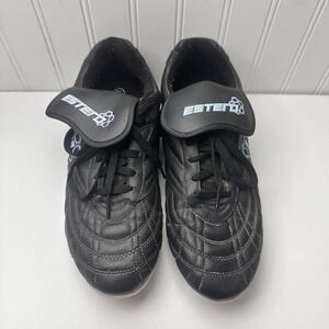 00s estero mens soccoer cleats black leather size 9.5 athletic shoes
